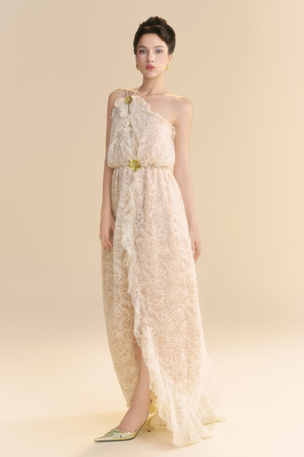 Ivoria Blouson Ruffle Maxi Dress - MEAN BLVD