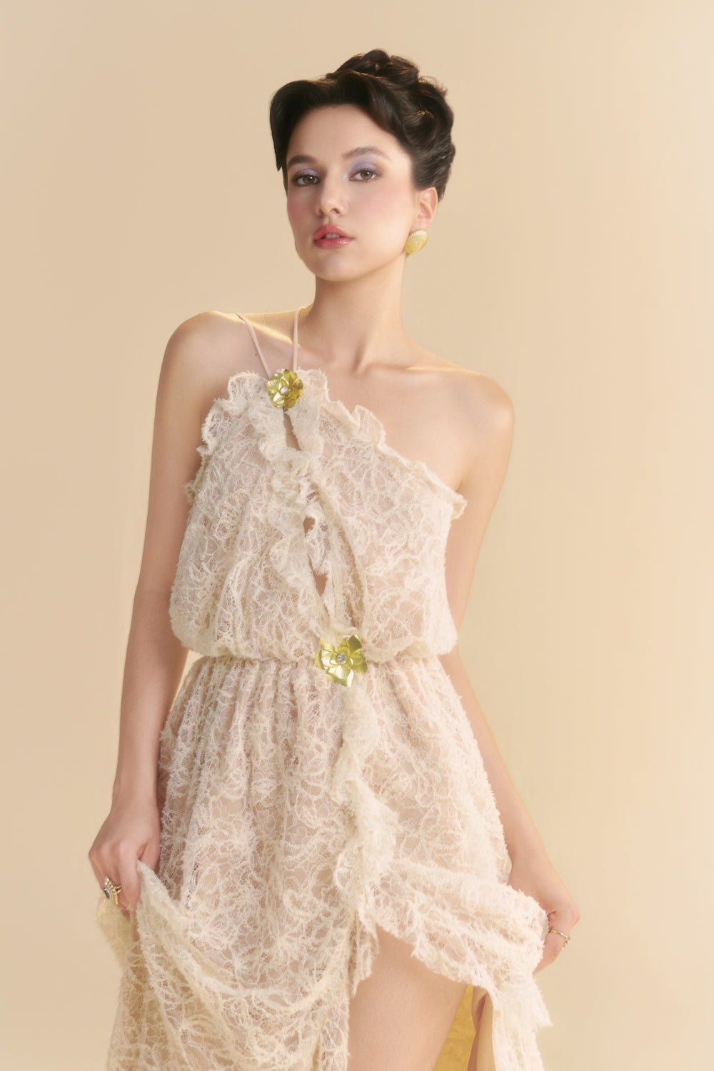 Ivoria Blouson Ruffle Maxi Dress - MEAN BLVD