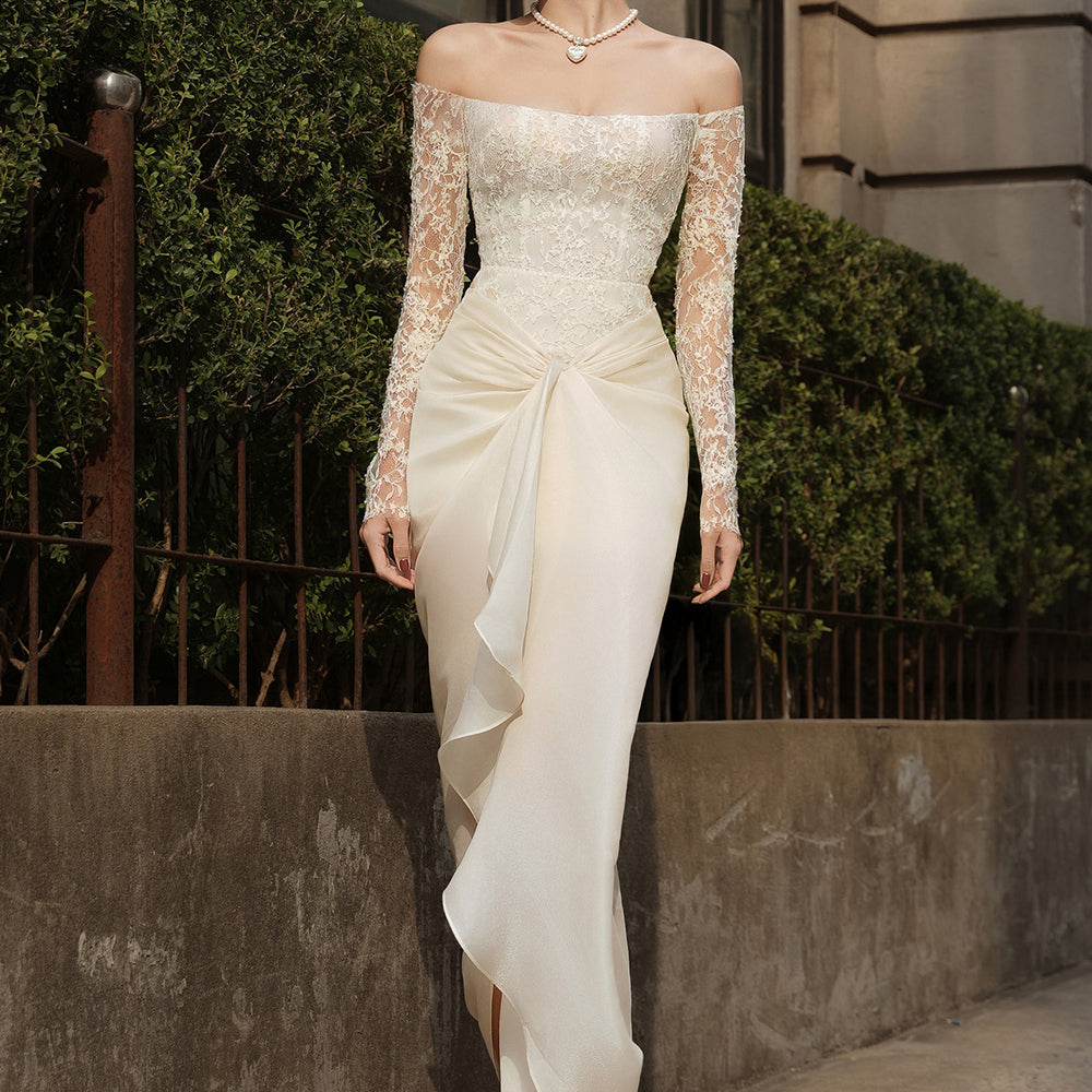 Ivory Wrap Maxi Dress - MEAN BLVD