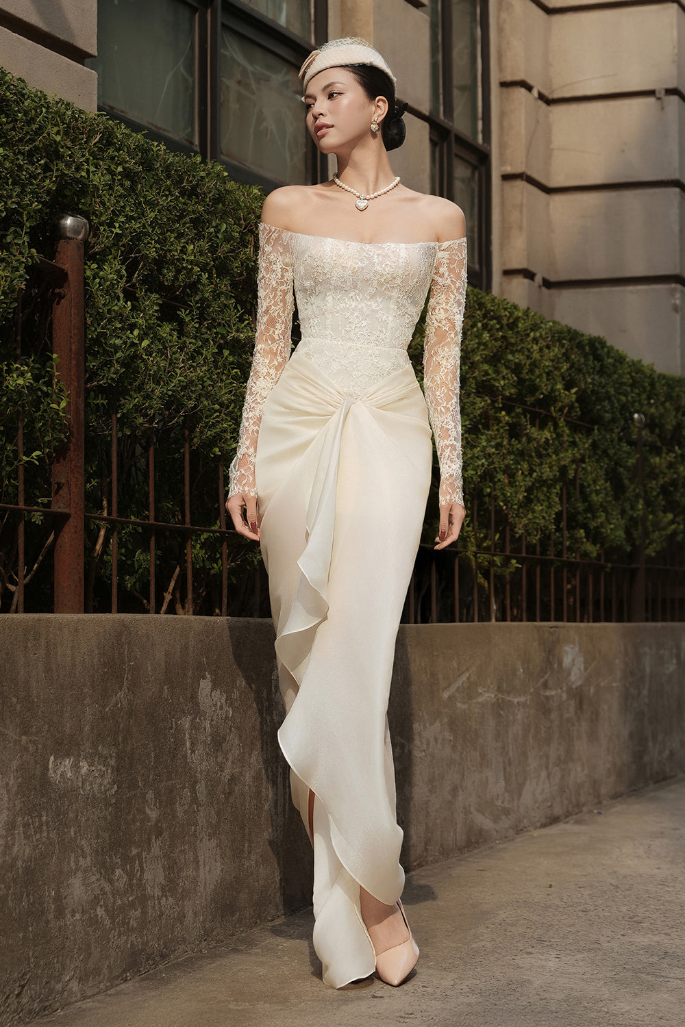 Ivory Wrap Maxi Dress - MEAN BLVD