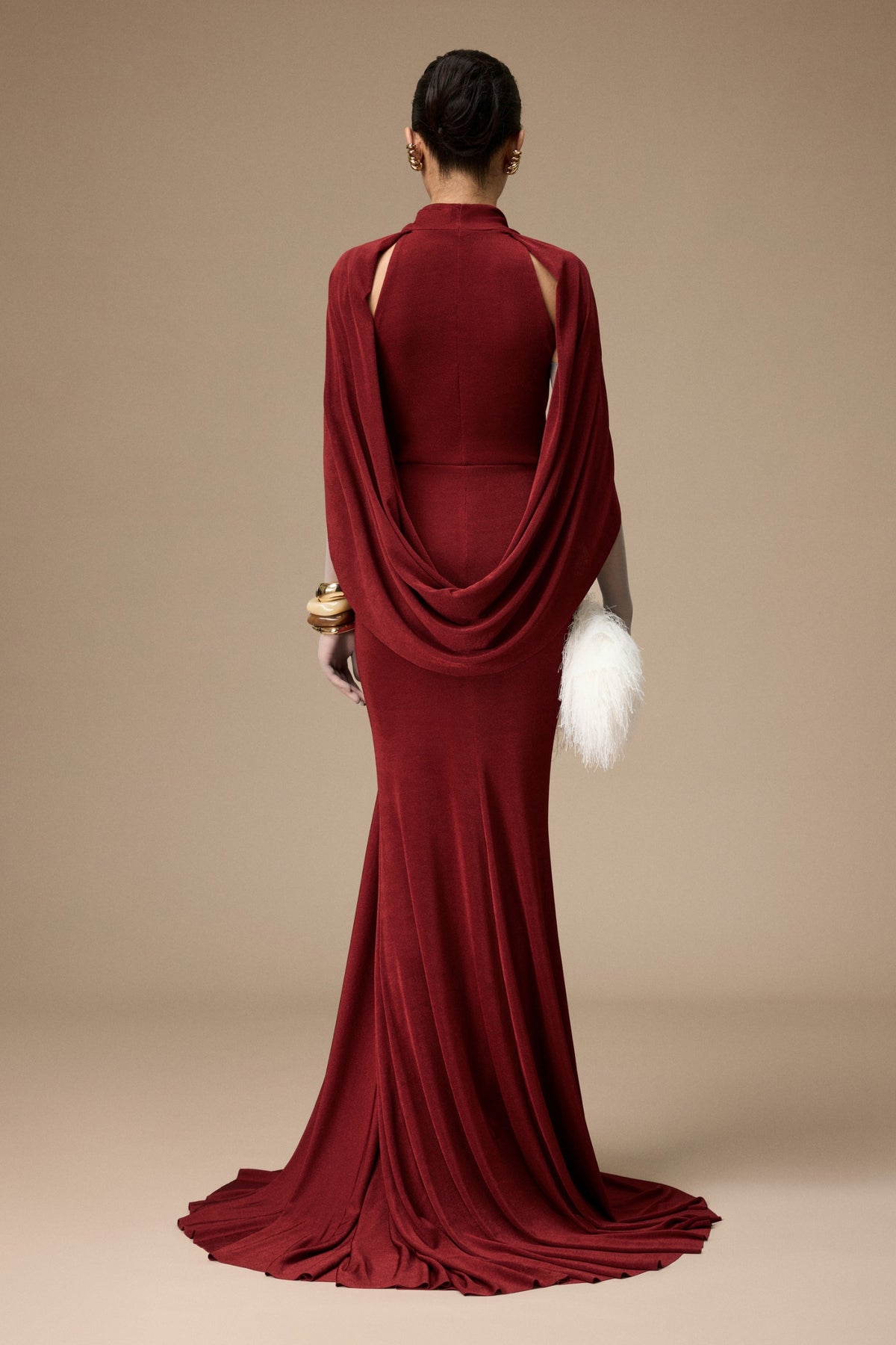 Salmonie Cowl Maxi Dress