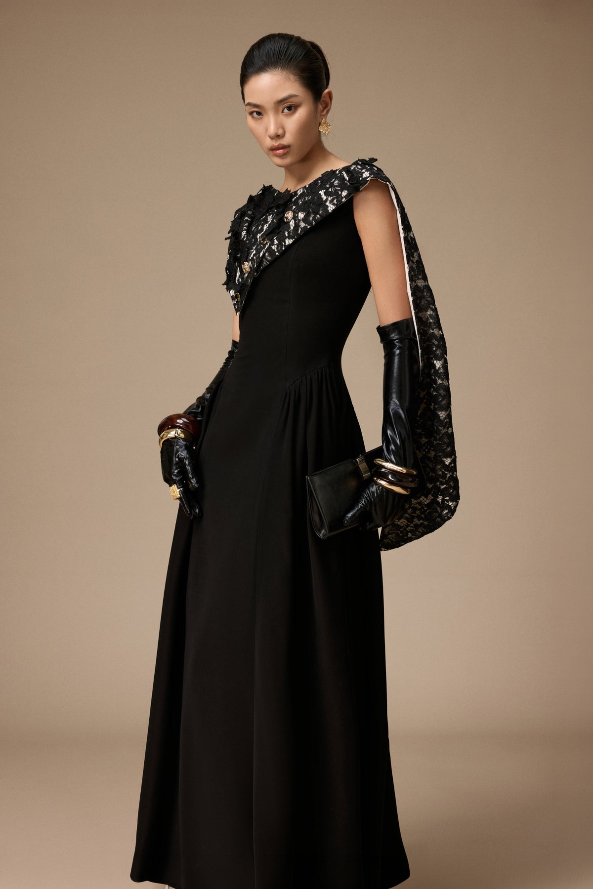 Rosier Asymmetric Neck Maxi Dress