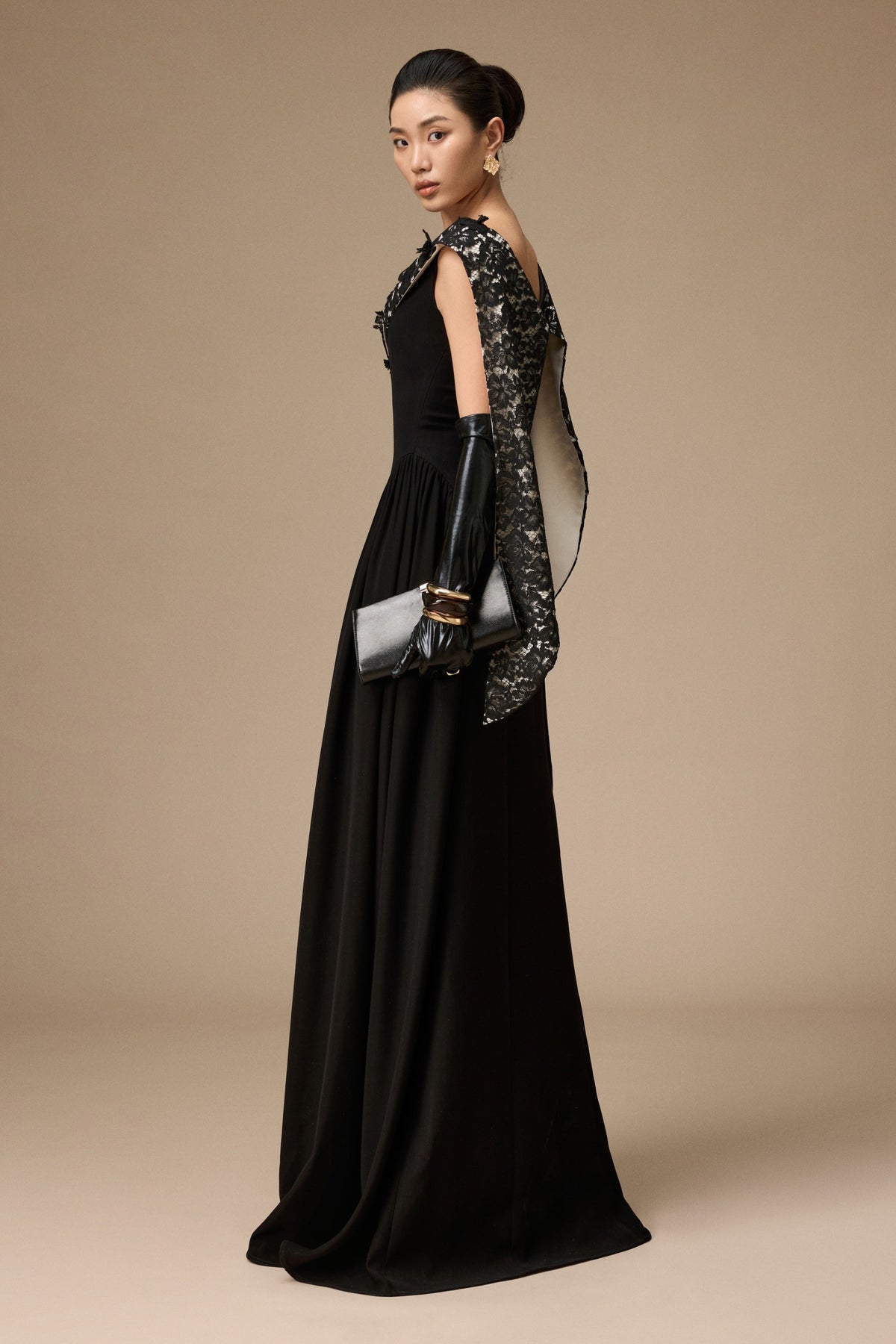 Rosier Asymmetric Neck Maxi Dress