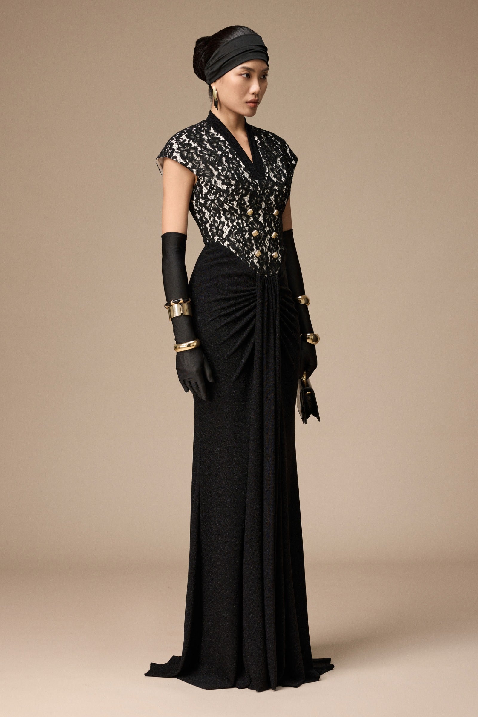 Mondial Draped Maxi Dress