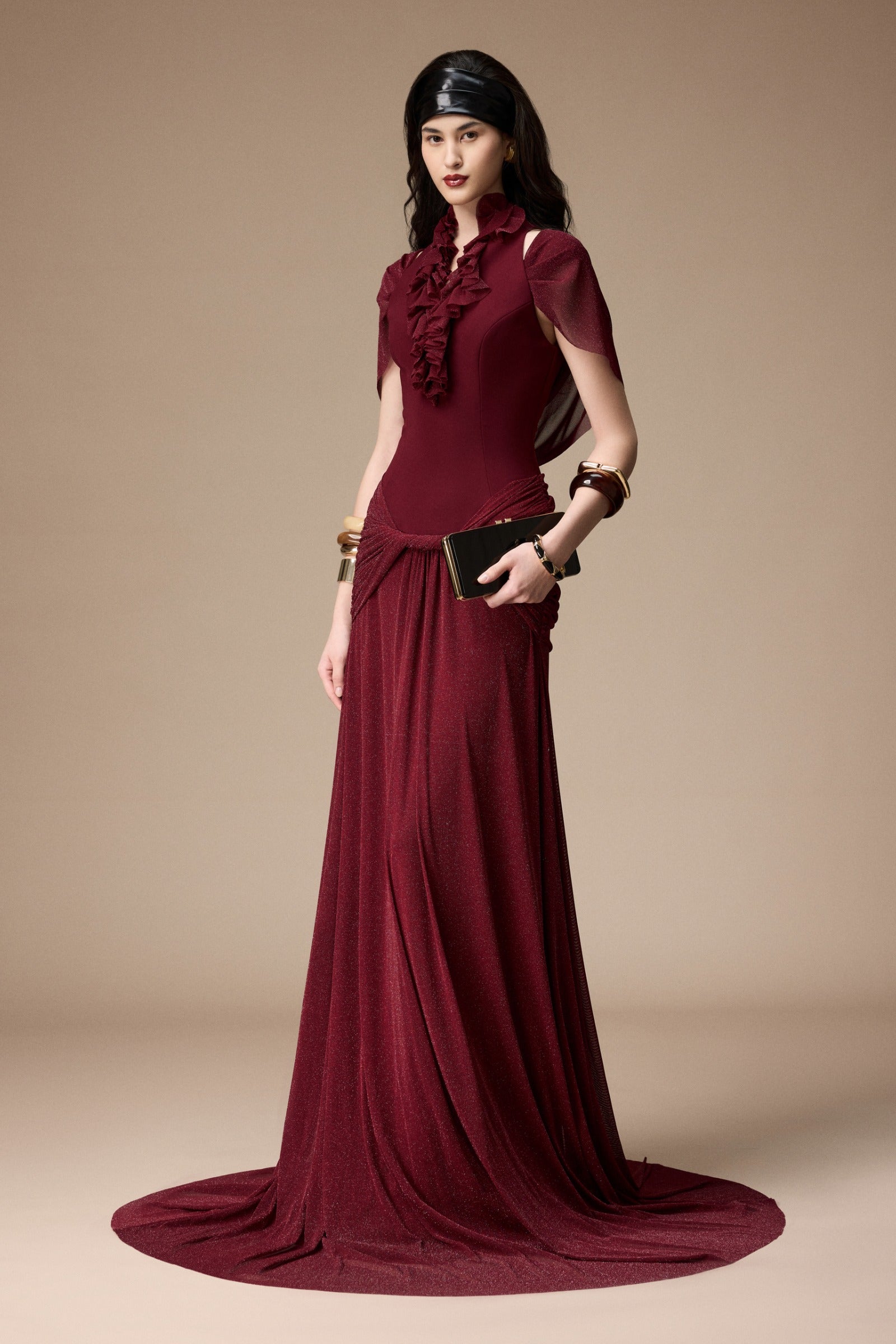 Limona Cape Sleeve Maxi Dress