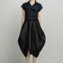 Paris Tulip Draped Poly Silk Calf Length Skirt