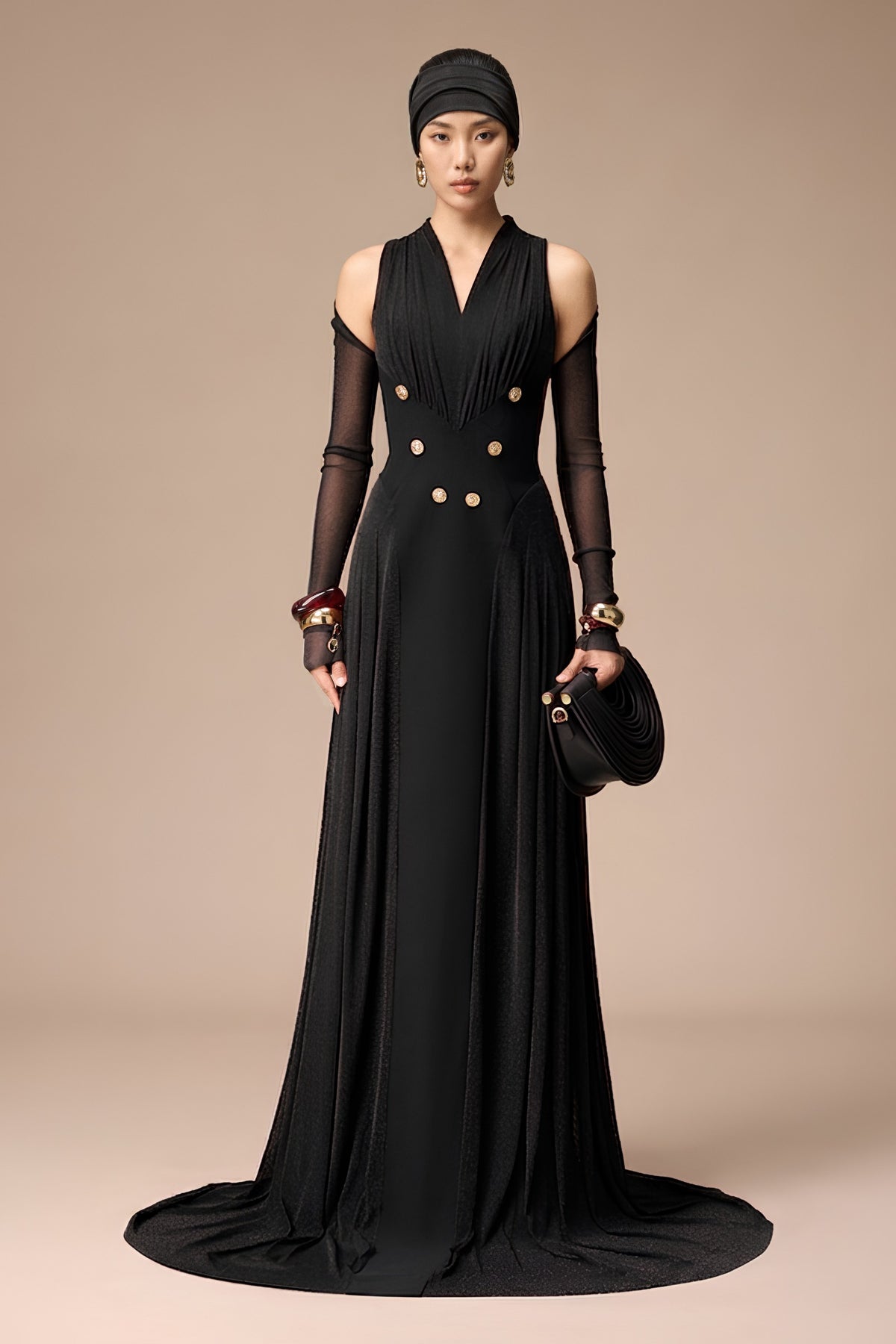 Jacques Cold Shoulder Sleeve Maxi Dress