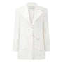 Jade Straight Flap Pocket Cotton Blend Blazer
