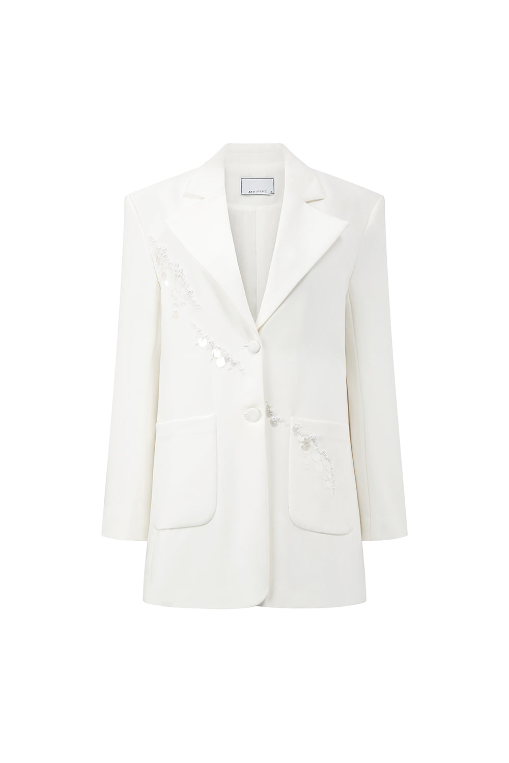 Jade Straight Flap Pocket Cotton Blend Blazer