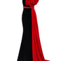 Glamour Strapless Flower Applique Velvet Floor Length Dress