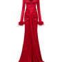 Romance Sarong Queen Anne Neck Silk Floor Length Dress