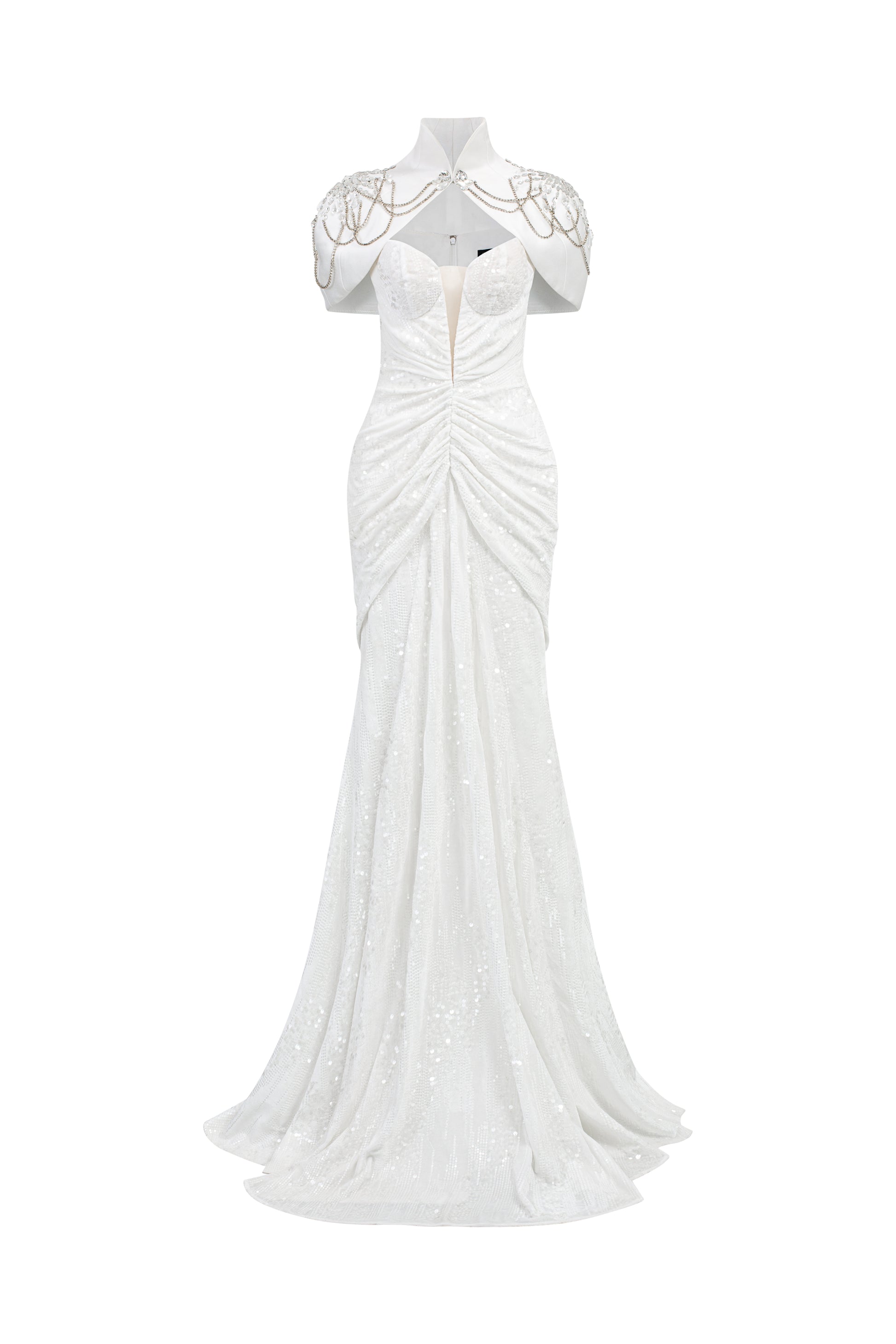 majestic sequin dress - white Makari Sequin Maxi Dress / White | MESHKI