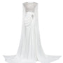 Celestial Wrap Stone Silk Floor Length Dress