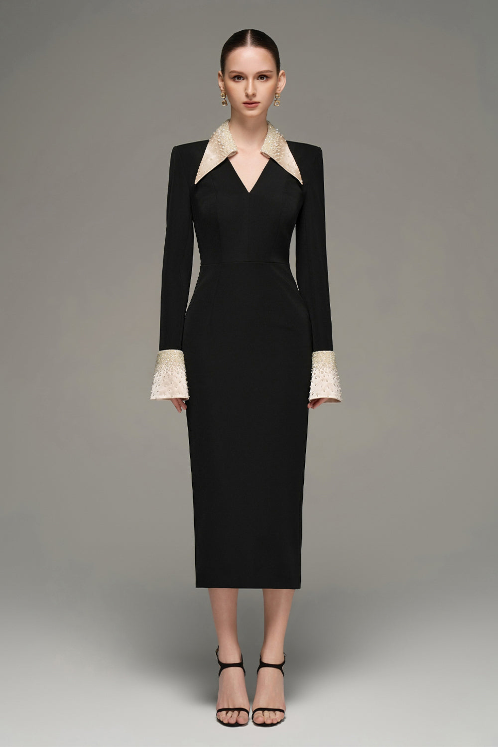 Jaylene Pencil Crepe Midi Dress - MEAN BLVD