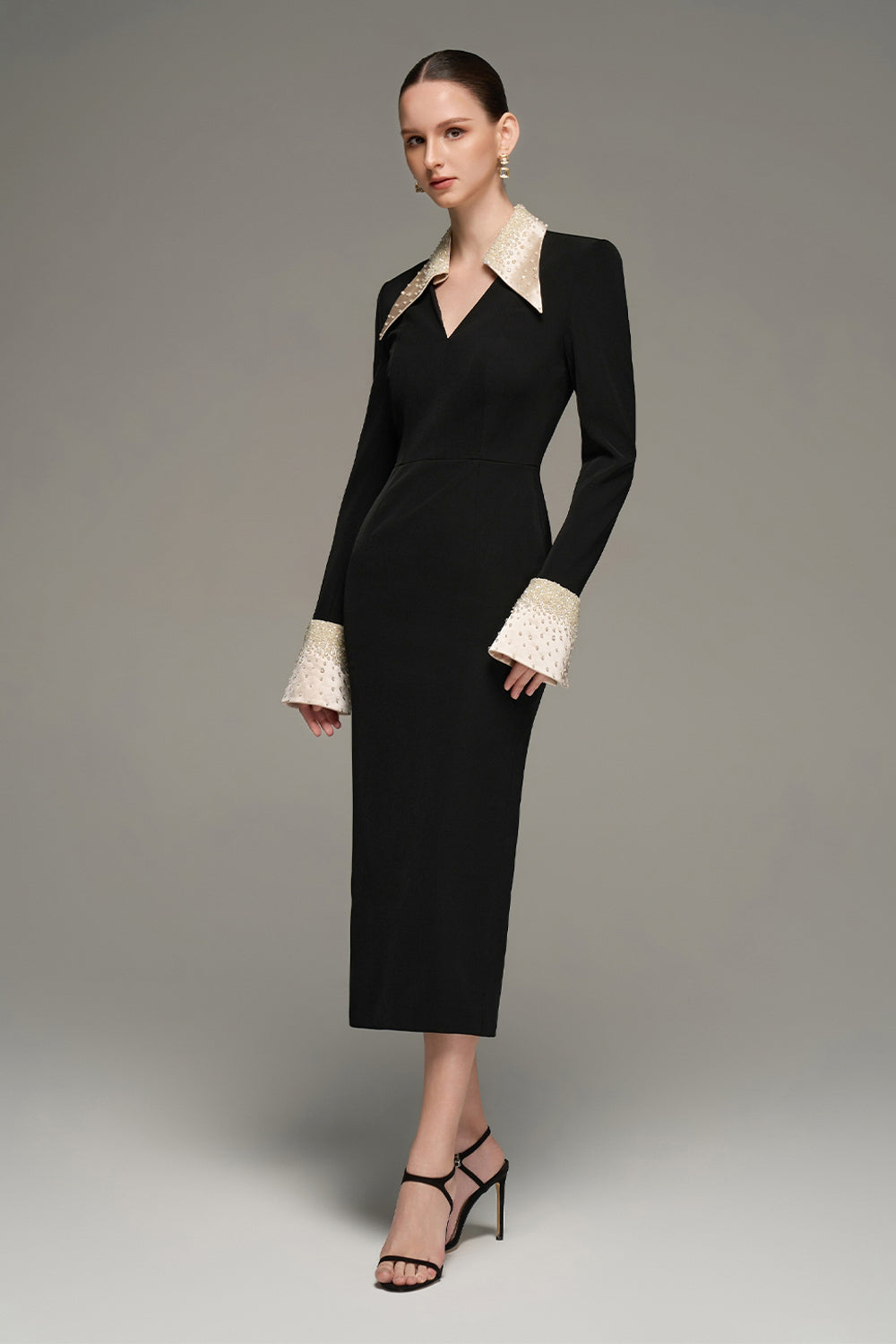 Jaylene Pencil Crepe Midi Dress - MEAN BLVD