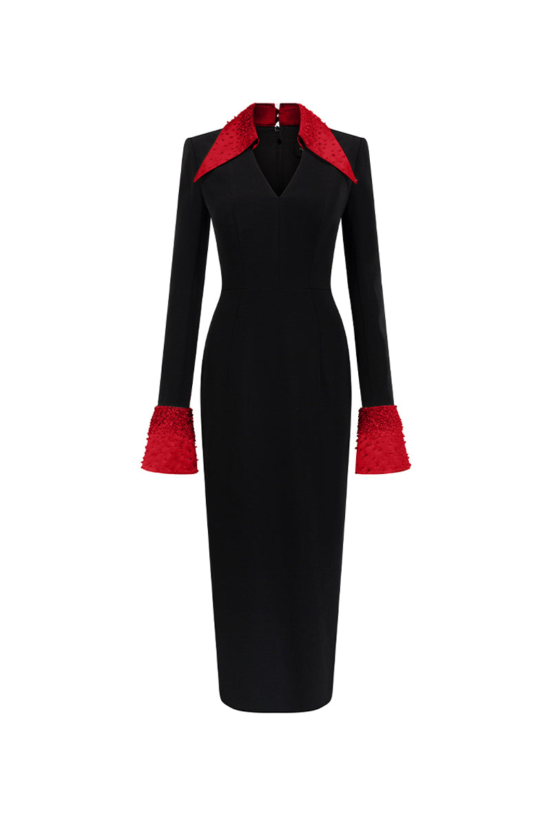 Jaylene Pencil Crepe Midi Dress - MEAN BLVD