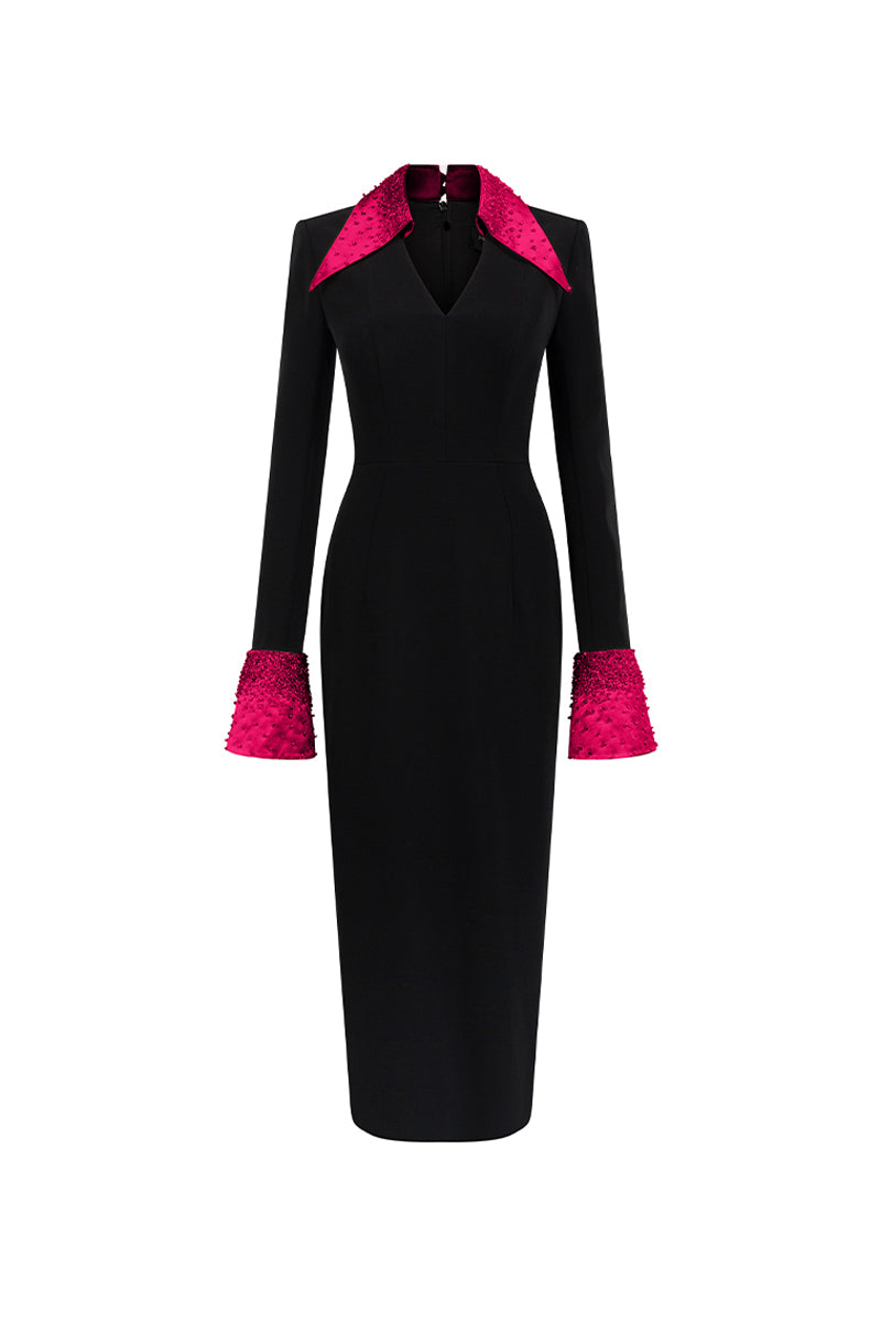 Jaylene Pencil Crepe Midi Dress - MEAN BLVD