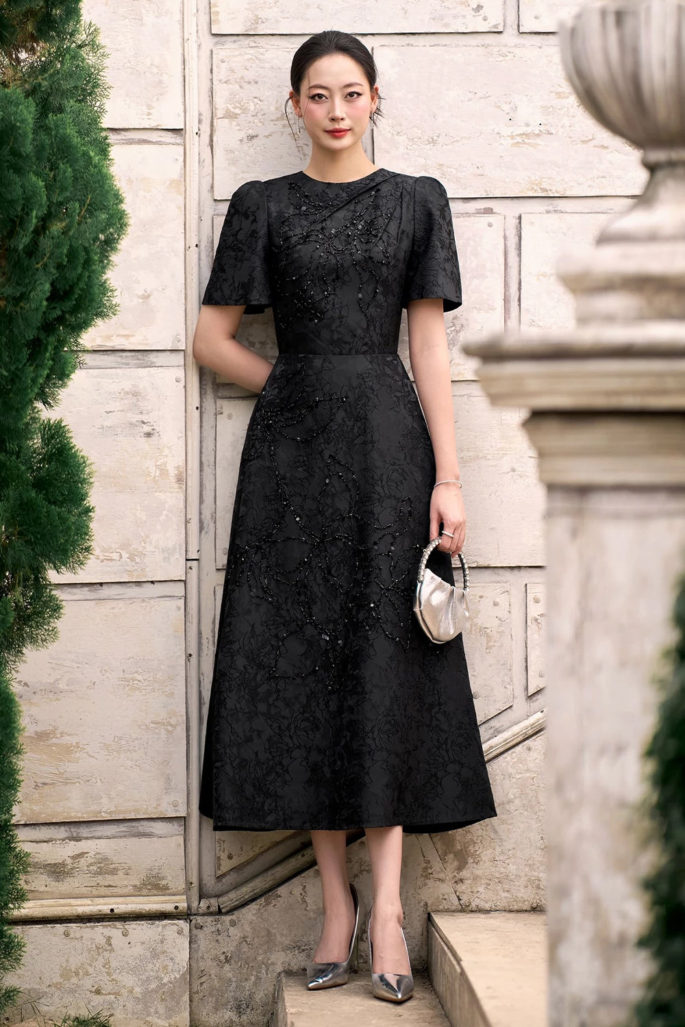 Jewel Embroidery Midi Dress - MEAN BLVD