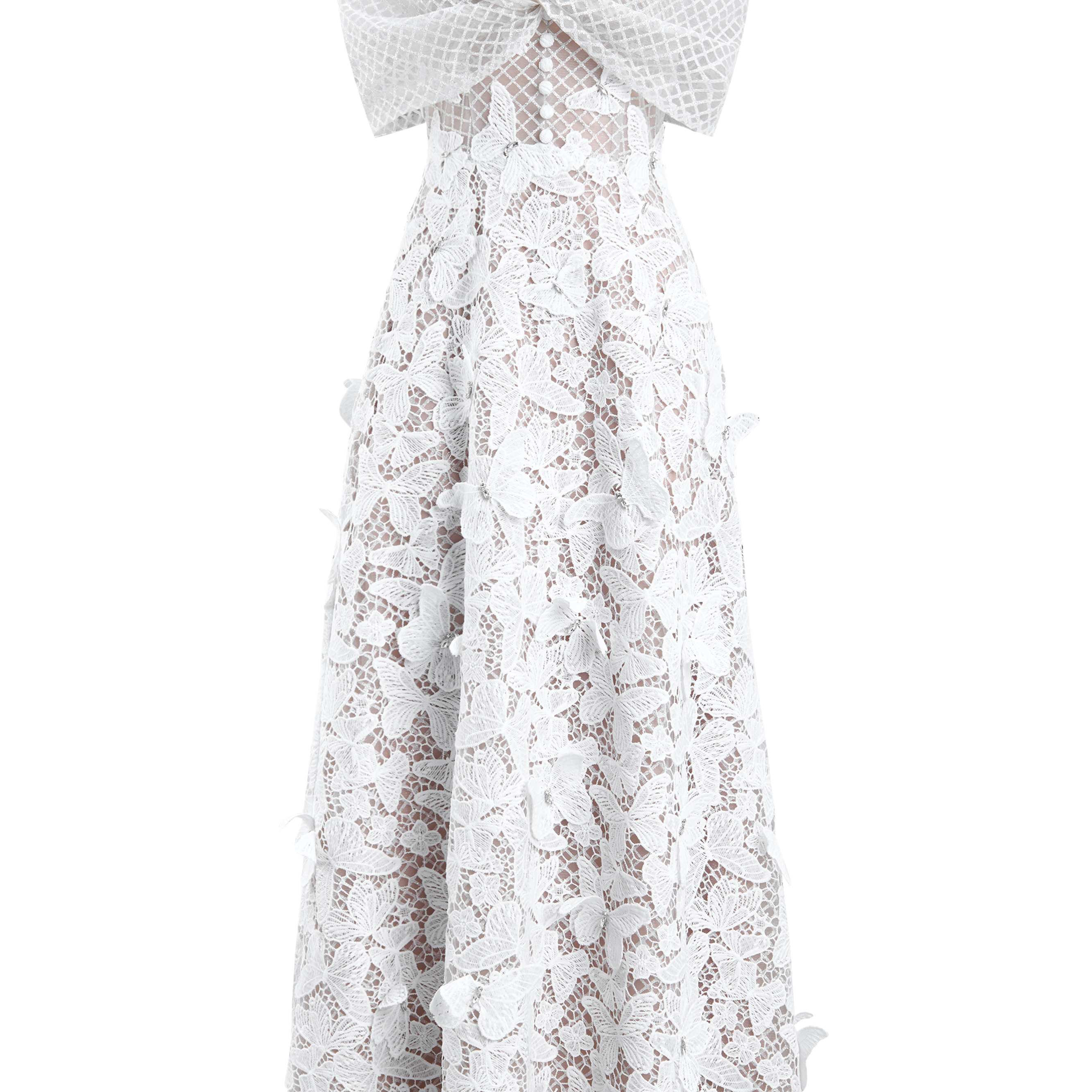 Women's Juliette Dess V-Neck Applique Maxi Dress S/M/L/Customize White & Nude MEAN BLVD Women's Juliette Dess V-Neck Applique Maxi Dress S/M/L/Customize White & Nude MEAN BLVD