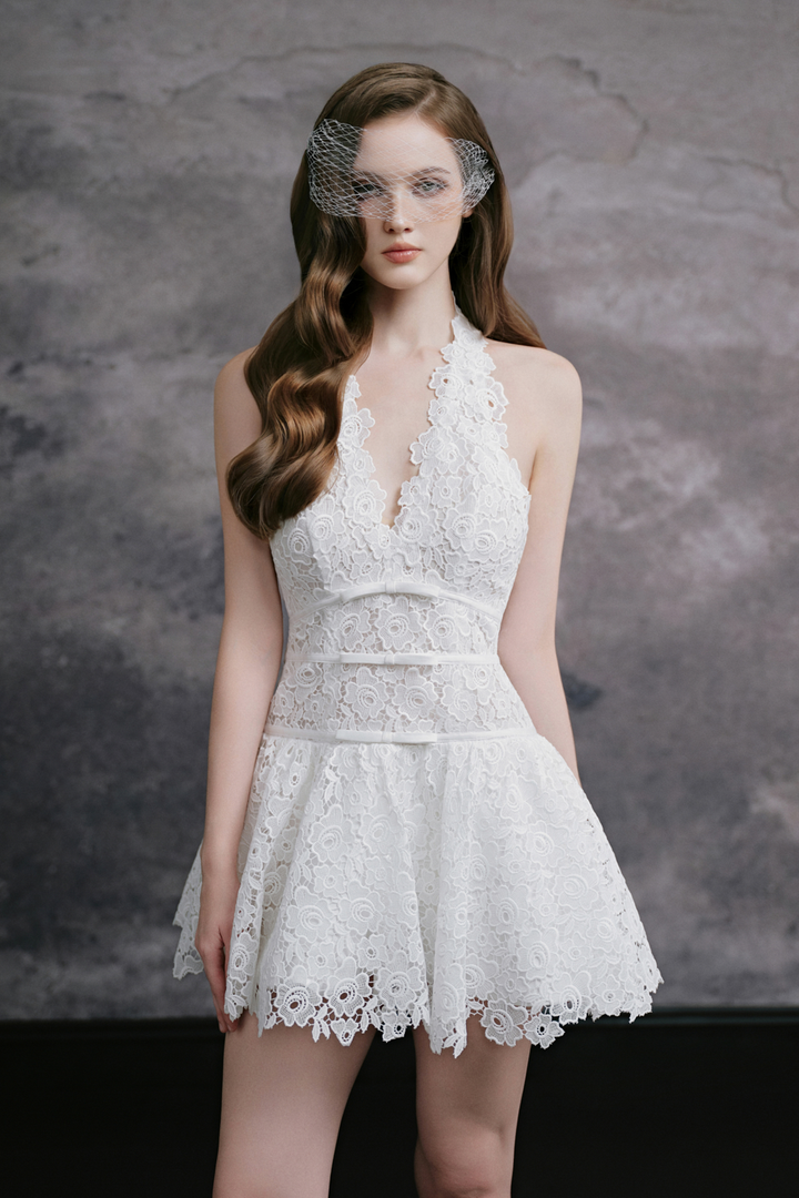 Jumi V-Neck Ribbon Mini Dress - MEAN BLVD