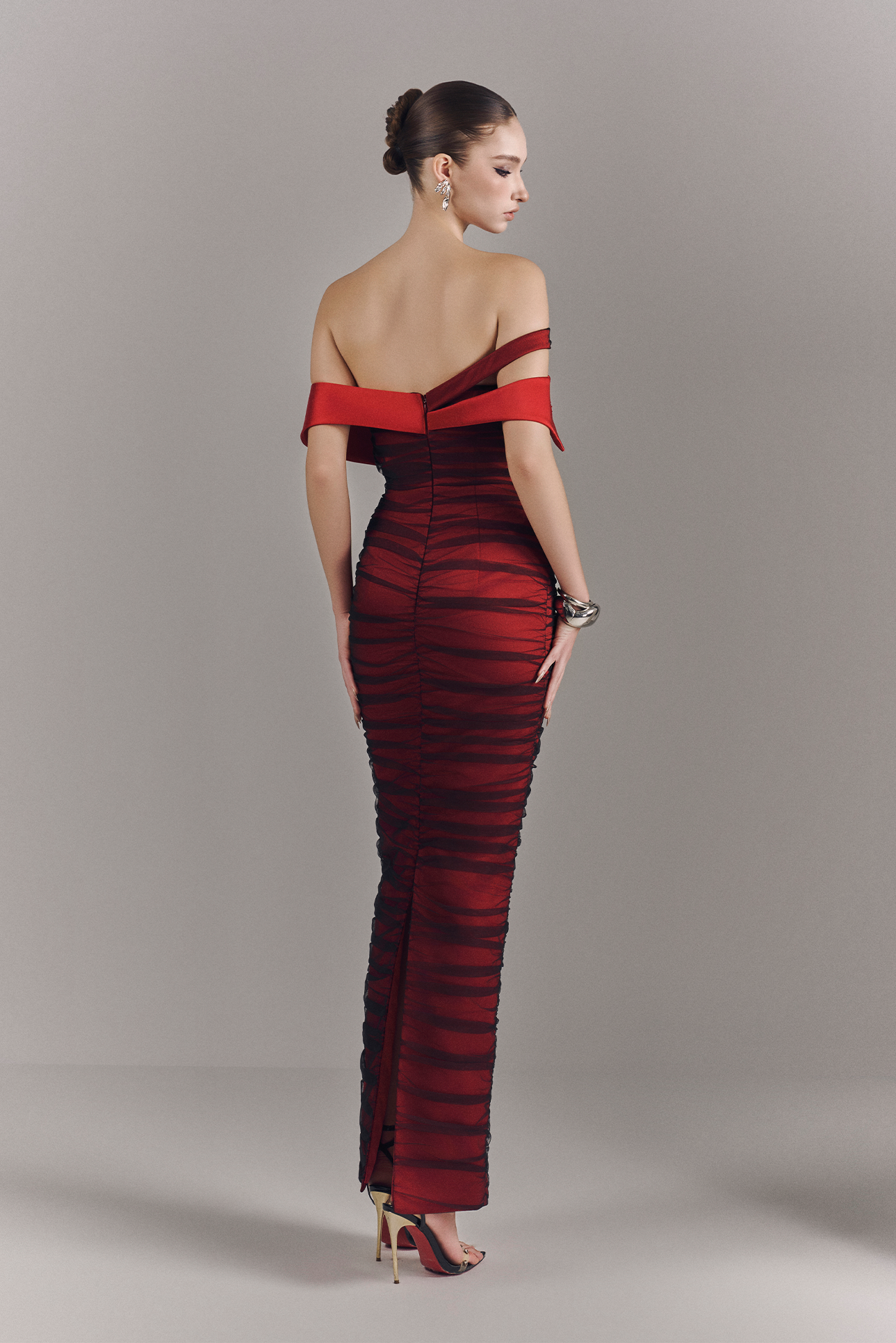 Marcelline Off-Shoulder Mesh Maxi Dress 3