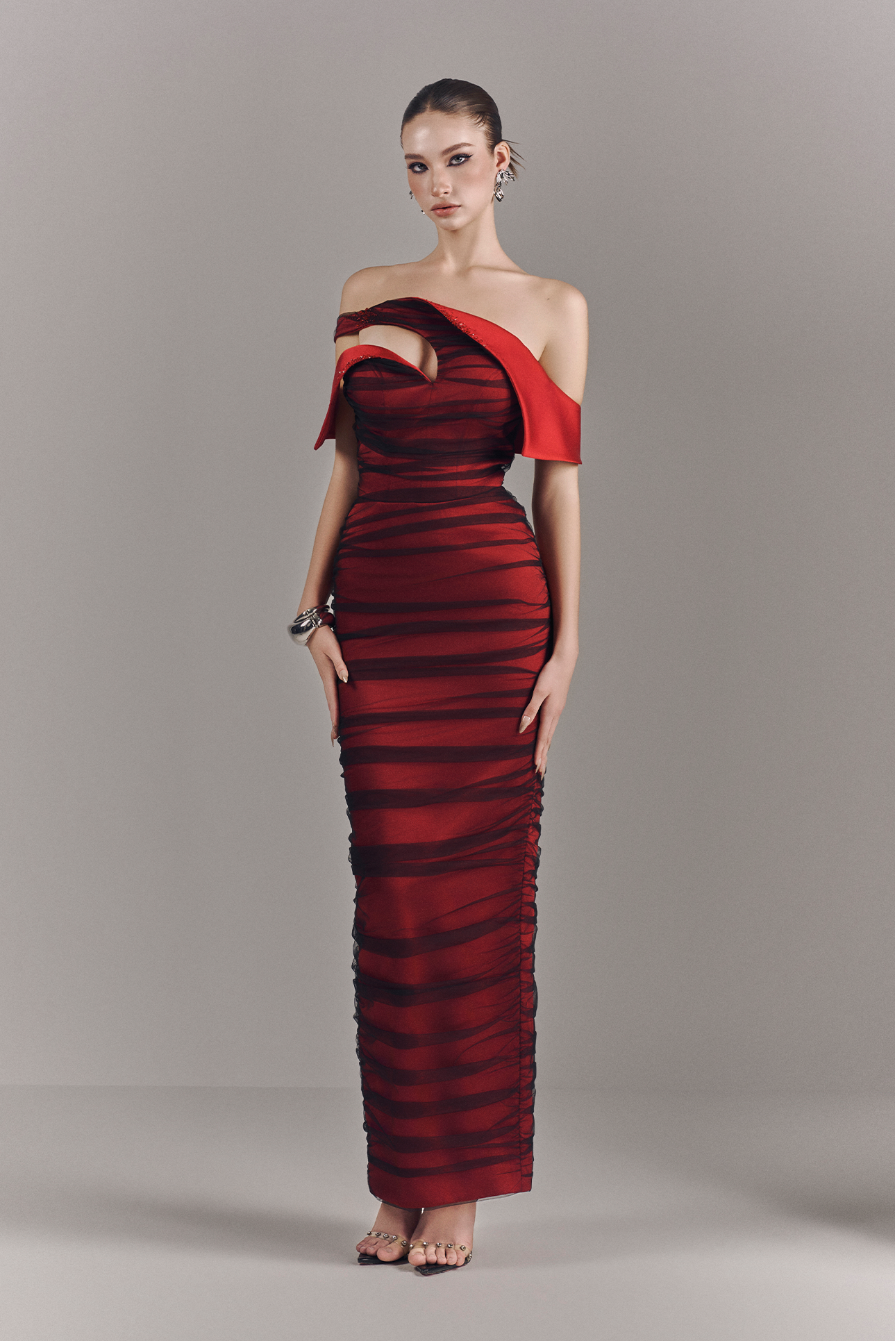 Marcelline Off-Shoulder Mesh Maxi Dress 6