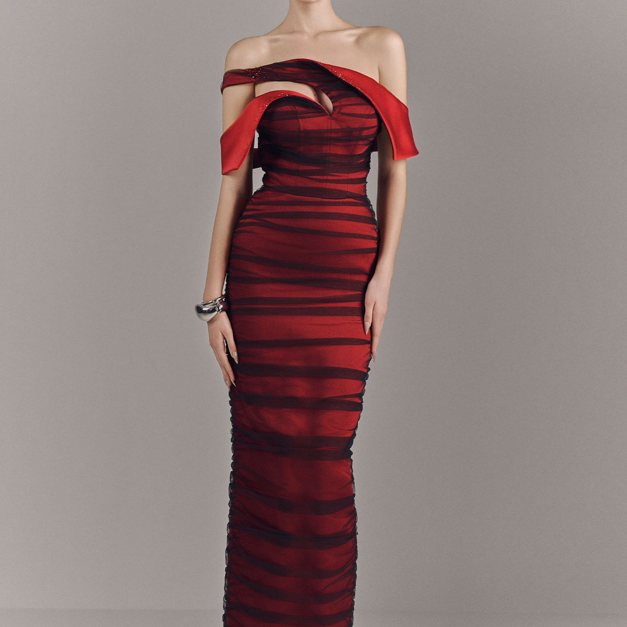 Marcelline Off-Shoulder Mesh Maxi Dress 4