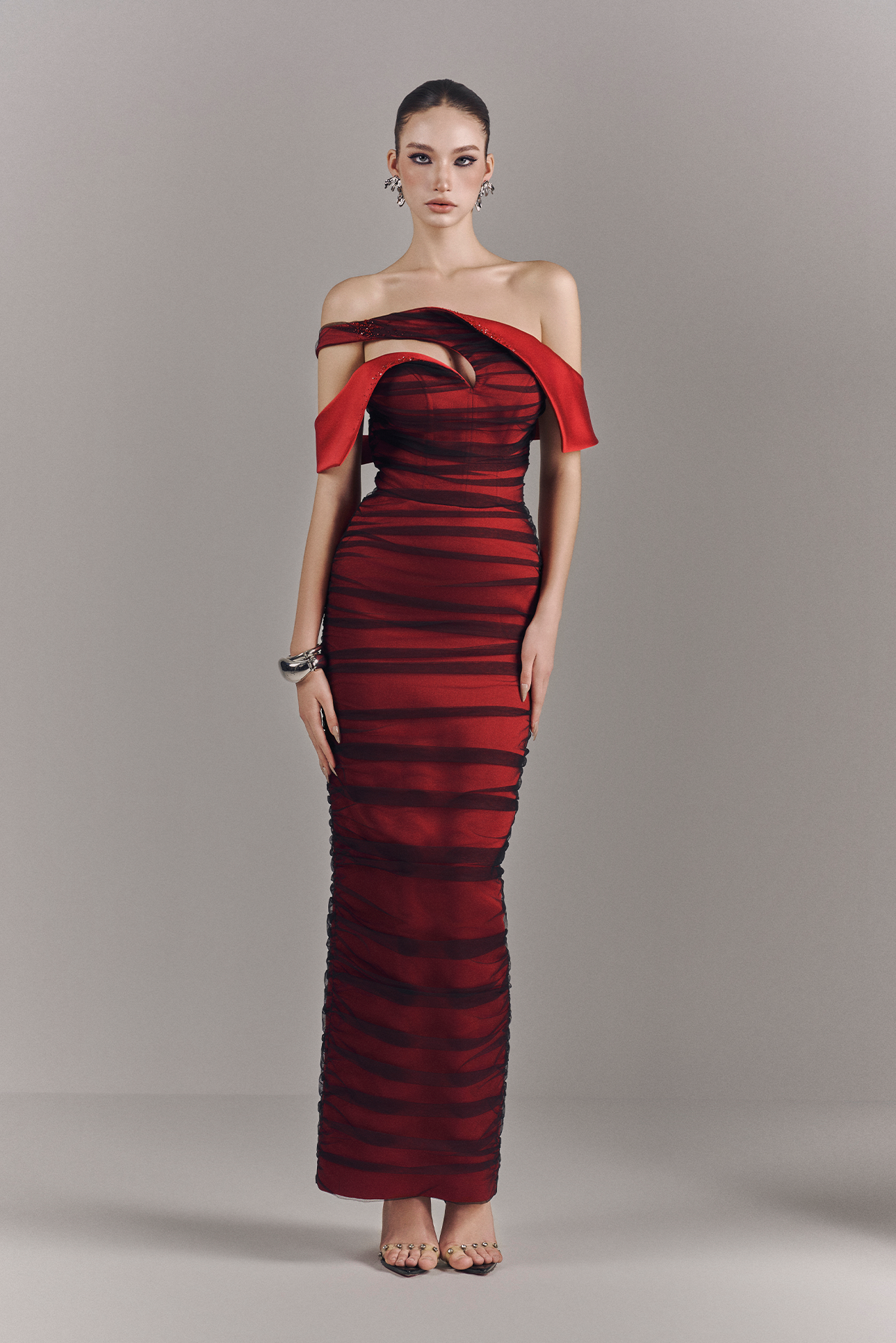 Marcelline Off-Shoulder Mesh Maxi Dress 4