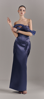 Valoria Corset Maxi Dress With Hip Drape Details