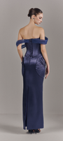 Valoria Corset Maxi Dress With Hip Drape Details 2