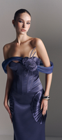 Valoria Corset Maxi Dress With Hip Drape Details 4