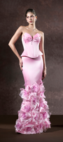 Kalena Corset Crystal Bust And Craftsmanship 3D Floral Maxi Dress