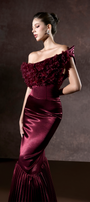 Malika Pleated Mermaid Formal Gown With 3D Floral Accent 3