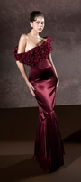 Malika Pleated Mermaid Formal Gown With 3D Floral Accent