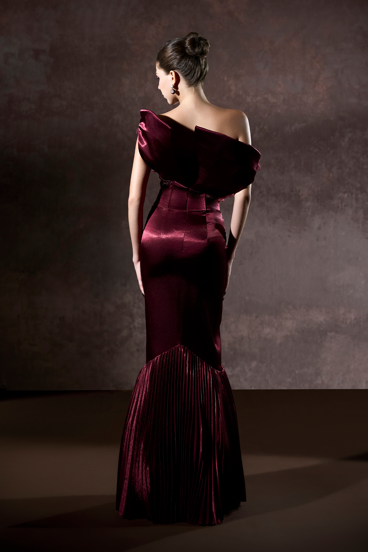 Malika Pleated Mermaid Formal Gown With 3D Floral Accent 2