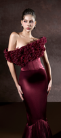 Malika Pleated Mermaid Formal Gown With 3D Floral Accent 4