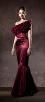 Malika Pleated Mermaid Formal Gown With 3D Floral Accent 5