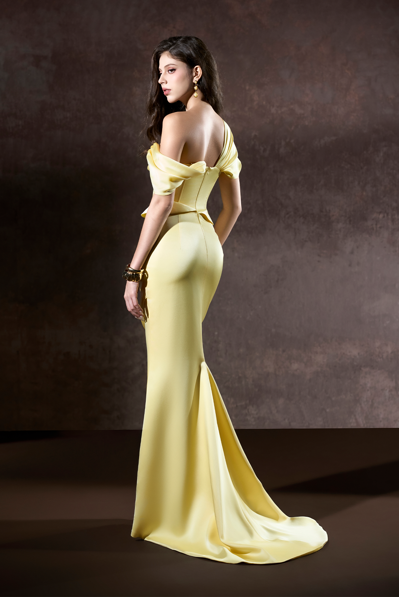 Elika Off The Shoulder One Sleeve Maxi Dress 2
