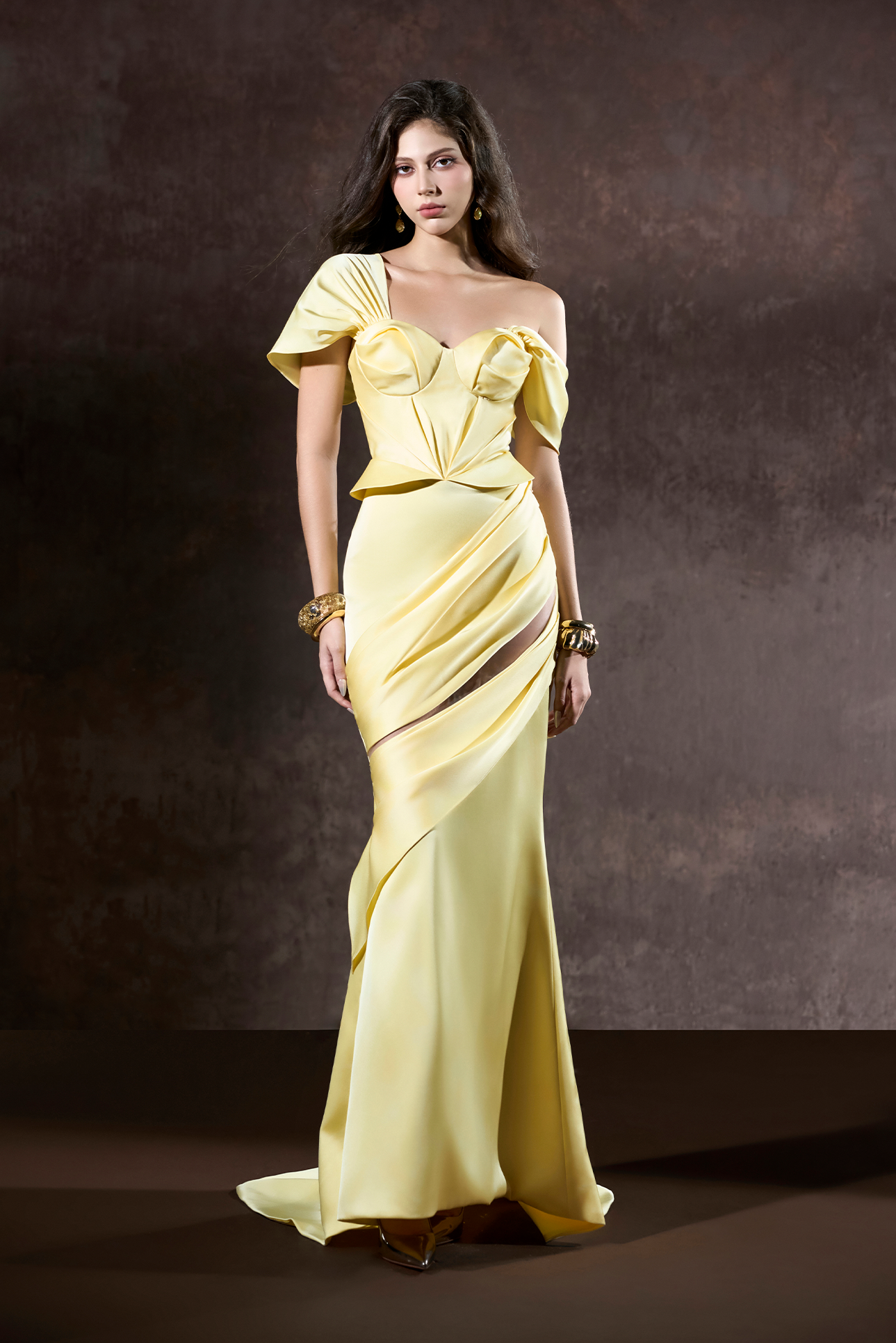 Elika Off The Shoulder One Sleeve Maxi Dress 4