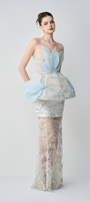 Snow-whisper Bandeau Corset Maxi Dress With 3D Petal Layers 4