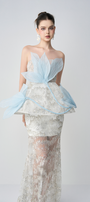 Snow-whisper Bandeau Corset Maxi Dress With 3D Petal Layers 3