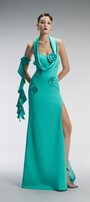 Oasis Couture Thigh-high Maxi Dress With 3D Floral Appliqués 3