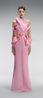 Bella Couture Bandeau Maxi Dress With 3D Orchid Petal