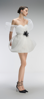 Vanila Couture Strapless Mini Dress With 3D Mesh Petals 4