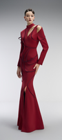 Scarlett Couture Bodycon Front Slit Maxi Dress With Cutout Details 5