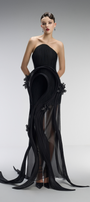 Dusk Couture Bandeau 3D Pleated Plissé Maxi Dress 4