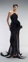Dusk Couture Bandeau 3D Pleated Plissé Maxi Dress 5