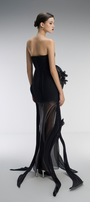 Dusk Couture Bandeau 3D Pleated Plissé Maxi Dress 3