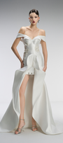 Eternal Couture Cold-shoulder Pleated High Low Maxi Dress 4