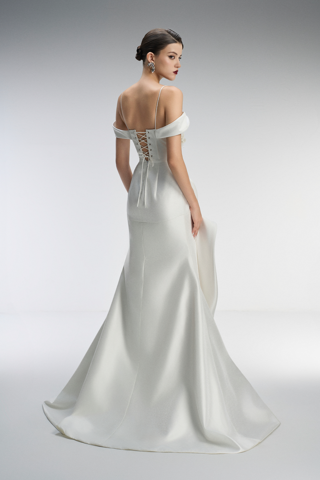 Eternal Couture Cold-shoulder Pleated High Low Maxi Dress 2